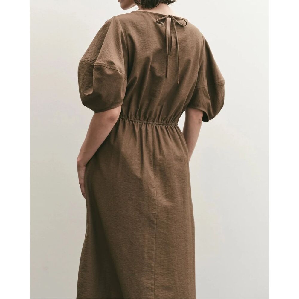 Mejiong Park size small brown balloon sleeve midi dress - NWT - Picture 2 of 6